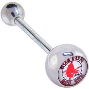  Major League Baseball Logo Barbell Tongue Ring   Boston 