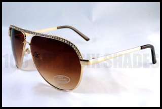 AVIATOR Rhinestone Classic Sunglasses Ladies SILVER  