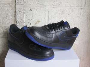 Nike Air Force 1 One Low Black Blue Leather DS Sz 10.5 new 488298 006 
