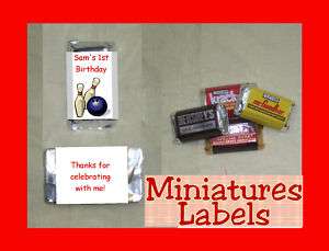 Bowling or Golf Mini Miniature Candy Bar Wrappers Label  