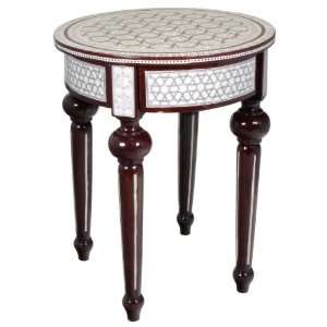 Egyptian Mother of Pearl Inlay Round Table 