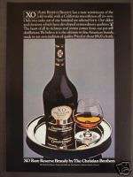 1974 Christian Brothers XO Rare Reserve Brandy print ad  