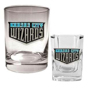  Kansas City Wizards Rocks Glass and Square Shot Glass Set 