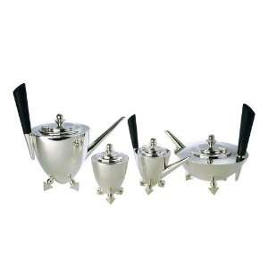   Art Deco Style 4pc Sterling Silver Tea Set: Kitchen & Dining