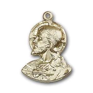  Gold Filled Head of Christ Medal Pendant 3/4 x 1/2 Inches 