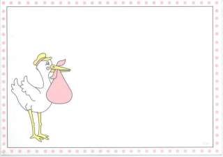 90 Stork Girls Blank Baby Shower Invitations  