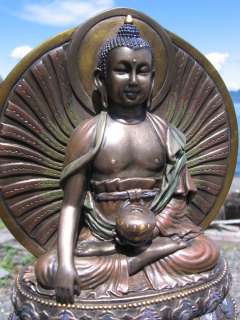 HAND PAINTED BELOVED SHAKYAMUNI BUDDHA STATUE TIBETAN BUDDHISM 