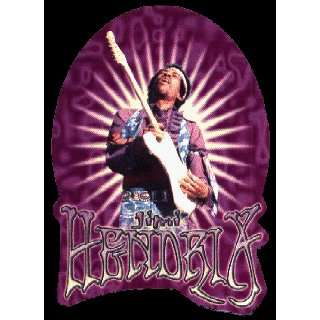 Jimi Hendrix   With Guitar on Purple   Sticker / Decal