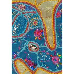 Decorative Elephant Wall Hanging Tapestry Embroidered Patch & Sequins 