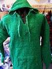 mexican baja surfer poncho hoodie large size green 
