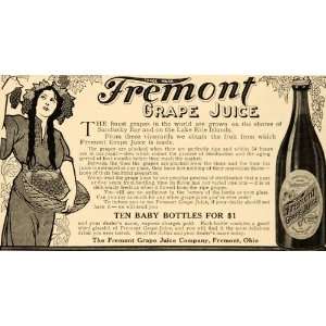  1909 Ad Fremont Grape Juice Ohio Sandusky Bay Lake Erie 