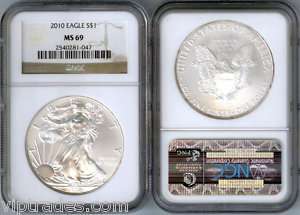 2010 American Silver Eagle $1 Ounce Coin MS69  