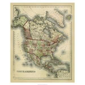    Scott Johnson   Antique Map Of North America Canvas