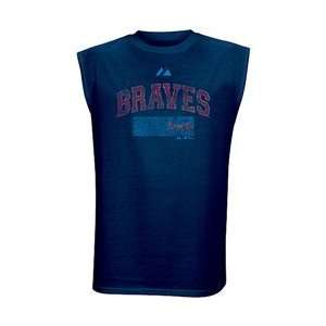 Atlanta Braves Vintage Contender Sleeveless T Shirt by Majestic 