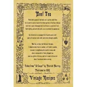  A4 Size Parchment Poster Recipe Beef Tea