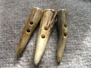 Real STAG HORN TOGGLE Sewing buttons NATURAL HORN new  