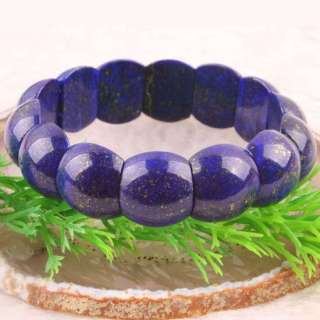 NEW Lapis Lazuli Gemstone Beads Stretchy Bracelet Bangle 8L  