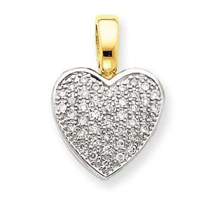    14k Gold AA Quality Completed Diamond Heart Pendant Jewelry