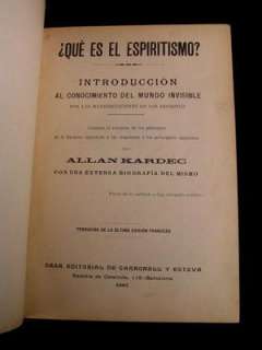Que es el Espiritismo? 1905 Kardec Spanish spirituality  