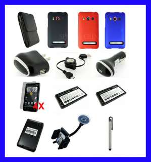16 ACCESSORY CASE BATTERY CHARGER FOR SPRINT HTC EVO 4G  