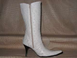 Womens Embossed Ostrich Fashion Dress Western Boots  