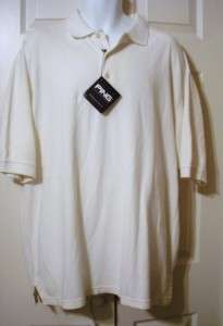   White MENS PING POLO GOLF Shirt sz L NEW WITH TAGS $48 value  