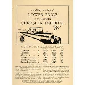   Vintage Ad Chrysler Imperial 80 Auto Car Prices   Original Print Ad