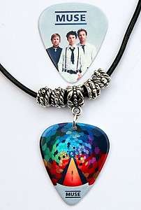 Muse Guitar Pick Leather Necklace + Matching Pick  