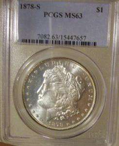 1878 S Morgan Silver Dollar Grade MS 63 PCGS GLASSY  