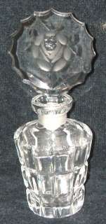 SIGNED MADE IN CZECHOSLOVAKIA VINTAGE ANTIQUE CRYSTAL PERFUME BOTTLE 
