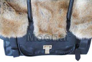 NWT Faux Fur Women Messenger Satchel Shoulder Handbag Tote Bag  