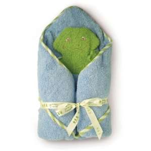   Bunnies by the Bay Tadbits Flip Flop Towel and Mitt Set, Green Baby