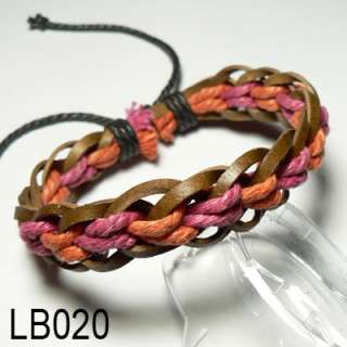   Wholesale Lots Wristband Genuine Hemp Leather Bracelet LB001 LB030