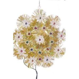   Gold Christmas Tree Topper with 20 Colored Lights: Home & Kitchen