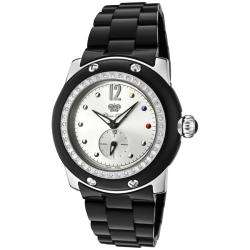   Miami Silver Dial Black Plastic Diamond Watch  