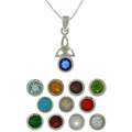   Life Pewter Birthstone Baby Footprint Necklace  