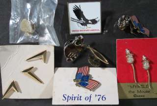 Lot of 12~Vintage Hat or Lapel Pins~1776~Mice~Eagle  