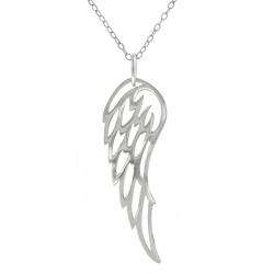 Sterling Silver Angel Wing Necklace  Overstock