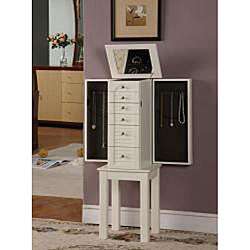 Winter White 5 Drawer Jewelry Armoire  