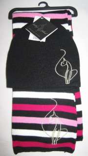 Baby Phat Logo Hat Beanie Scarf Set Black Pink New  