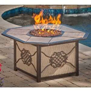  Heritage Aluminum Gas Burning Fire Pit With Tile Inlay Top 