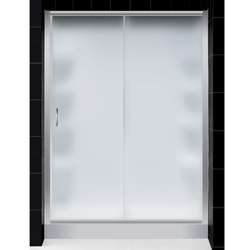   Infinity 30x60 Frosted Glass Shower Door with BackWall and Tray Combo