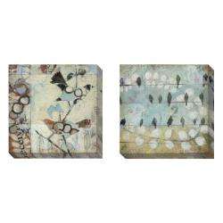   Loopy Birds Set of 2 Gallery Wrapped Canvas Art Set  Overstock