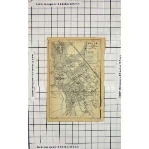  Antique Map Germany Street Plan Fulda Fraunenberg