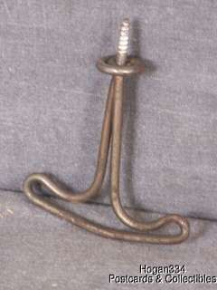 Vintage Under Shelf Top Mount Self Tapping Wire Hat & Coat Double Hook 