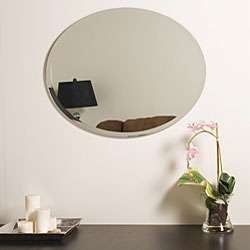 Odelia Oval Bevel Frameless Wall Mirror  Overstock
