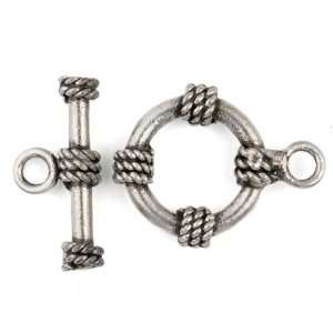 Bali Sterling Silver Round Oxidized Toggle Clasp