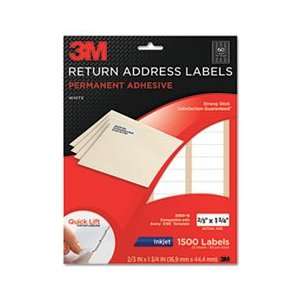   White Mailing Labels f/ Inkjet Printers, 2/3 x 1 3/: Home & Kitchen
