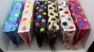   New Color Polka Dot Clutch Cosmetic Pouch Bag Pencil Case Black White