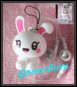 Cute Rabbit Earphone Retractable Headset 4 MP3/4 white  